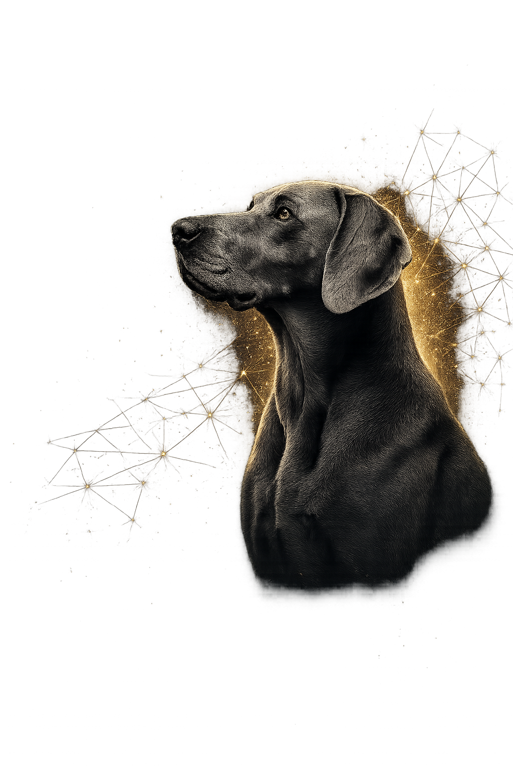 Dog portrait with biological intelligence network